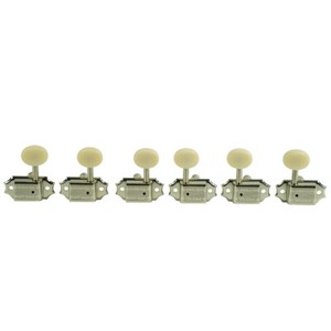 Kluson Vintage 3+3 Oval Blanco Botón Níquel 2 fila sintonizadores Fit  Gibson KD-3 - npdr | eBay