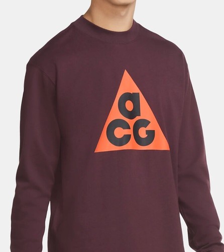 Nike ACG Long Sleeve Shirt Burgundy Men 