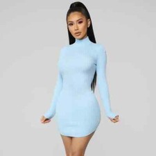 Sweater Dress Light Blue Fashion Nova