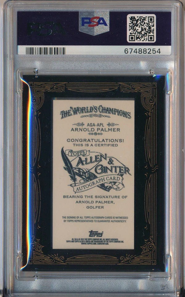 2012 Topps Allen Ginter Arnold Palmer Auto RC PSA 8 Mint SP - Image 2 of 2
