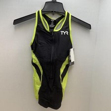 TYR Womens Black Compression Webbing Lightweight Swim Tri Tank Size XS