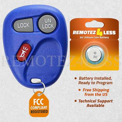 Keyless Entry Remote for 2002 Cadillac Escalade Esv Ext Car Key Fob Blue