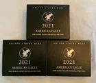 American Eagle 2021 W One Ounce Silver Uncirculated (21EGN) Lot of 3