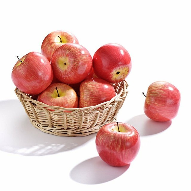 3 Artificial Fake Apples Plastic Fruits Kitchen Home Party