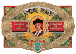 Don Rey Cigar Box Inner Label Tropical Paradise + Beautiful Coin Wreath Vintage