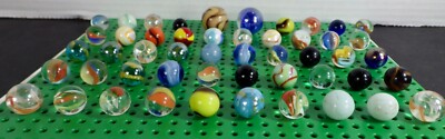 MIX LOT OF VINTAGE MARBLES COLORFUL KING MULTI COLOR RAINBOW SWIRL MARBLES LOT 3