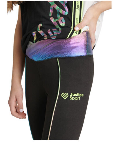 Justice Sport Cross Waistband Piped Active Leggings, Size M (10) - Picture 3 of 3