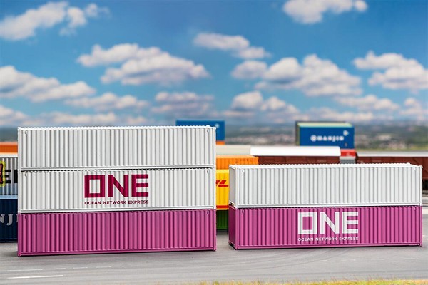Faller 182152 40' Container One, Set Of 5 1:87 H0 Gauge # New In Ovp #-image