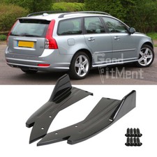 For Volvo V50 C40 C70 C90 Black Rear Diffuser Bumper Lip Splitter Spats Spoiler