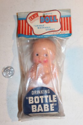 VTG NEW Sealed Irwin Drinking Bottle Babe 5'' Baby 1950s 1960s NOS Doll NM RARE