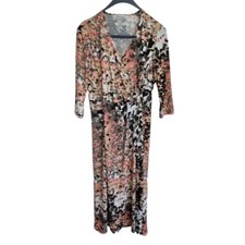 David nieper abstract print faux wrap midi dress.Uk 12 Good condition