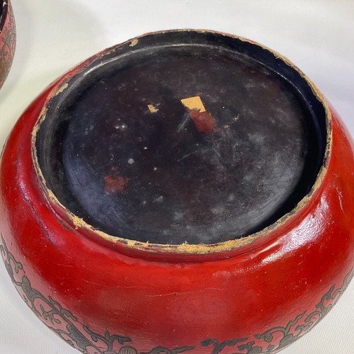 Antique Chinese Lacquered Wedding Box Red - Picture 12 of 18