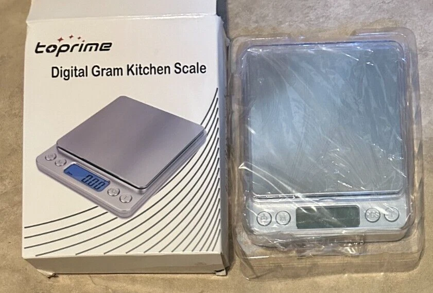 Toprime Digital Food Kitchen Scale 500g x 0.01g Scale High Precision NEW in Box