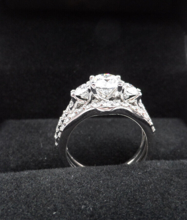 THE LEO Lab-Created Diamond Three-Stone Engagement Ring 1-1/2 ct