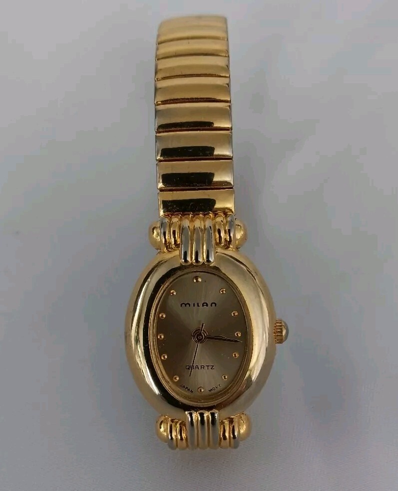 Milan MLN 1002 Gold Tone Flex Band Women display picture 2