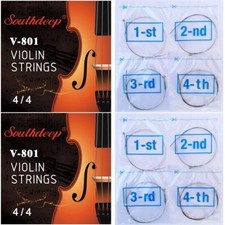 2 Sets Plated Steel Nylon Core Al-Mg Ni-Fe Soft Rich Full Tone 4/4 Violin Str...