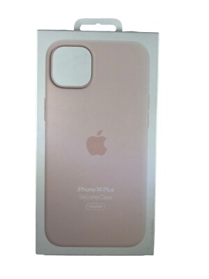 iPhone 14 Plus Apple Silicone Case-MagSafe-Chalk Pink-New-Genuine.