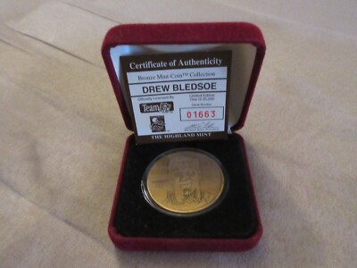 Highland Mint Bronze Drew Bledsoe MINT - COIN COLLECTION NEW CONDITION