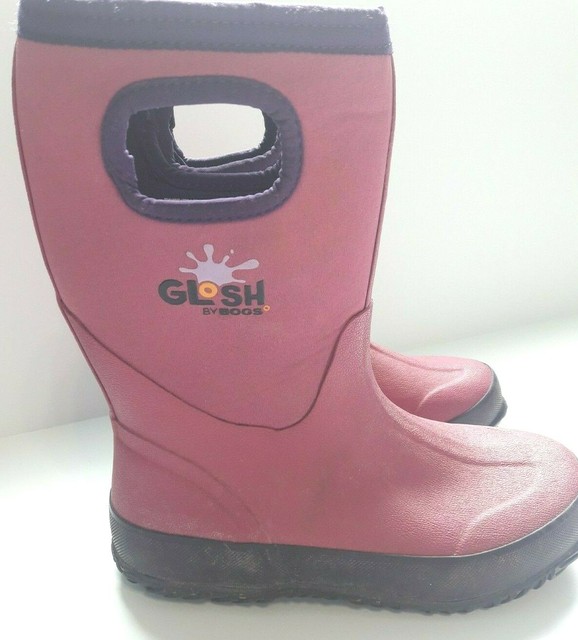 Girls Glosh Bogs Rain Boots size 2 purple eBay
