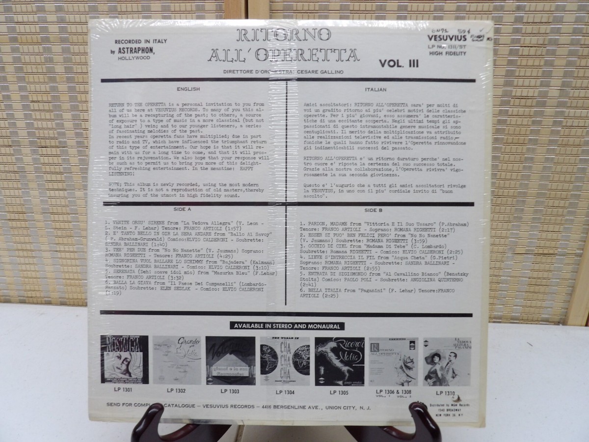 Sealed - Orchestra Cesare Gallino - Ritorno All'Operetta Vol III