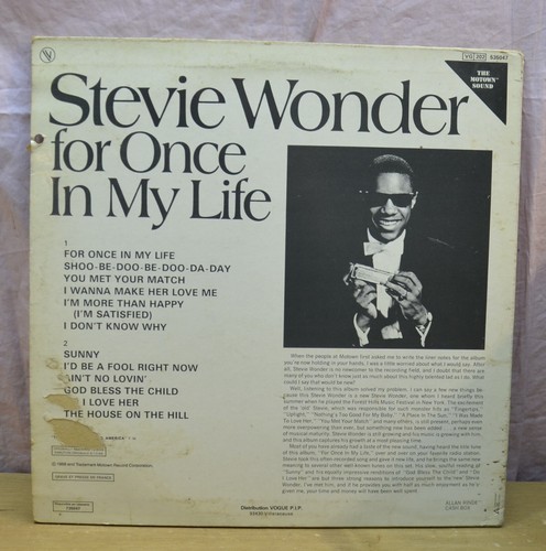 LP : STEVIE WONDER - FOR ONCE IN MY LIFE - Foto 2 di 4