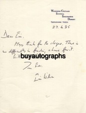 WW2 Victoria Cross hero Eric Wilson VC signed hand written letter