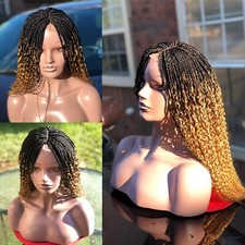 Braided Wavy Wig .. Custom made.color Is Gold Black.The Length Is 22inches.