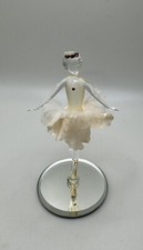 Glass Baron Ballerina Figurine - En Pointe, Flower Crown, Crystal Accents
