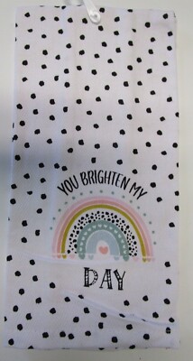 TOWEL  KITCHEN/ HAND VALENTINE...YOU BRIGHTEN MY DAY