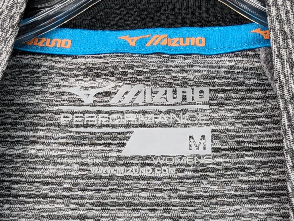 Mizuno Top Womens Medium Gray Running Golf Performance Thumb holes Activewear - Image 2 of 4