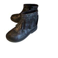 Nanette Lepore black fringe ankle boots size 9