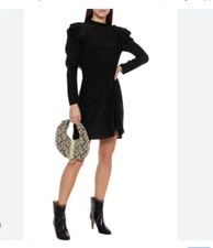 NEW Isabel Marant Etoile Womens Yoana Silk Dress Size 40 S/M Black Party Sheath