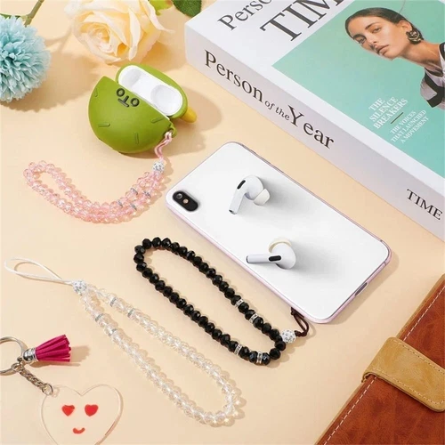 Smycz telefoniczna Pasek Telefon Charm Bling Kryształowe koraliki Smycz na nadgarstek Pasek Koralik - Zdjęcie 4 z 10