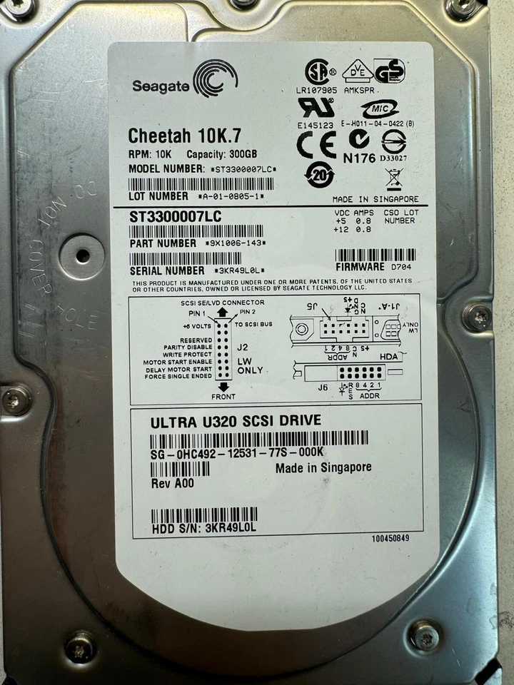 SEAGATE 9X1006-143 ST330007LC 300GB 10K RPM SCSI Ultra320 80pin 8MB 3.5" HDD - Image 3 of 4