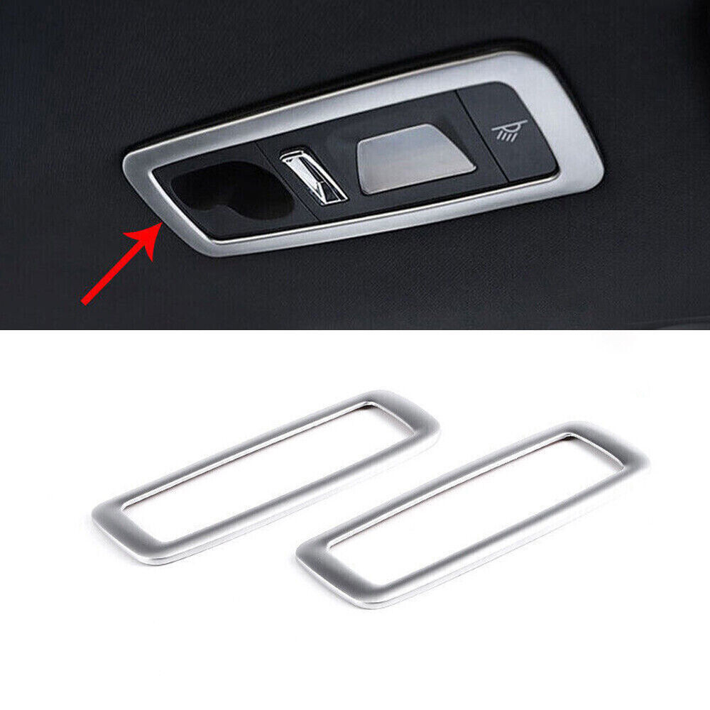 2011-2017 For Porsche Cayenne Matt Silver ABS Rear Reading Light Cover Trim 2Pcs