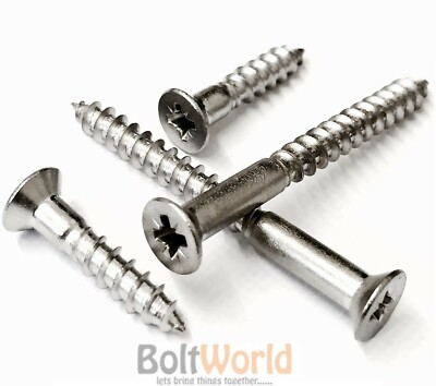 Nr.6 / 3,5 mm A2 EDELSTAHL POZI SENKTEIL GEWINDE HOLZSCHRAUBEN BW