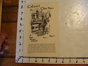 Vintage Marionette Publication Cabaret Du Chat Noir Paris