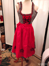 sz 6,NEW Germany,Trachten,Oktoberfest,Dirndl Dress,3-pc,Black/RED FREE Blouse