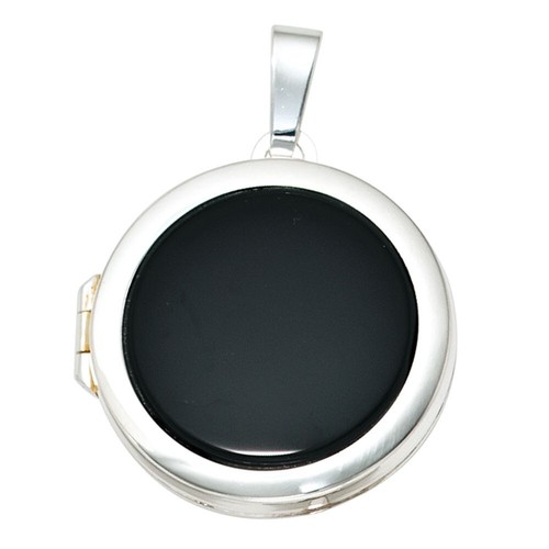 Medaillon Pendente Apribile Con Onice Nero, Argento 925, Unisex - 第 1/6 張圖片