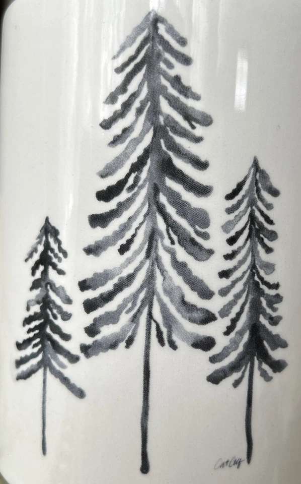 Tazas de café ThirstyStone tres pinos diseño navideño árboles de Navidad con cuchara Foto 2 de 4