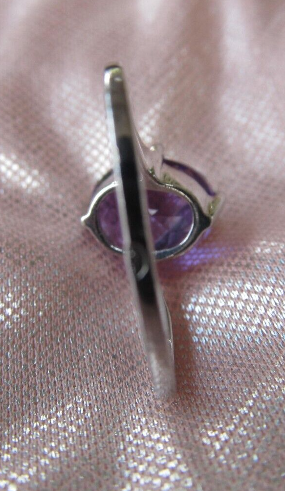 Bague En Argent Avec Améthyste - Taille 52-53, Neuf Sans Emballage