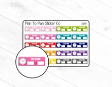 2699~~Overtime Tracker Boxes Planner Stickers