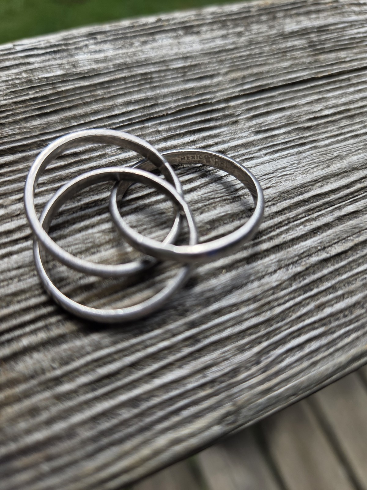 Vintage Sterling Silver 925 Triple Stack Ring Siz… - image 7