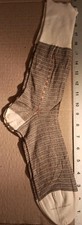VINTAGE FRENCH MADE Express 4 Export STRIPE LISLE SOCK 20" FULL CALF 11s CLOCKED