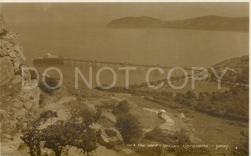 RPPC Happy Valley and Pier Llandudno Postcard c.1920s Wales Judges (A26) - Picture 1 of 2