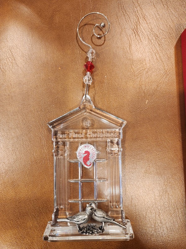 Waterford Crystal 2004 Our First Christmas Two Doves Ornament In Original Box