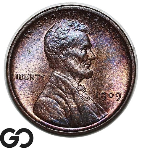 1909 VDB Lincoln Cent Wheat Penny, Highly Attractive Superb Gem BU++