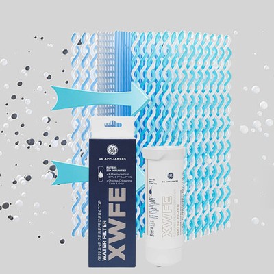 GE XWFE Refrigerator Water Filter Replacement – Reduces Chlorine Taste & Odor, 0.5 Micron Coconut Shell Carbon, Lasts 6 Months