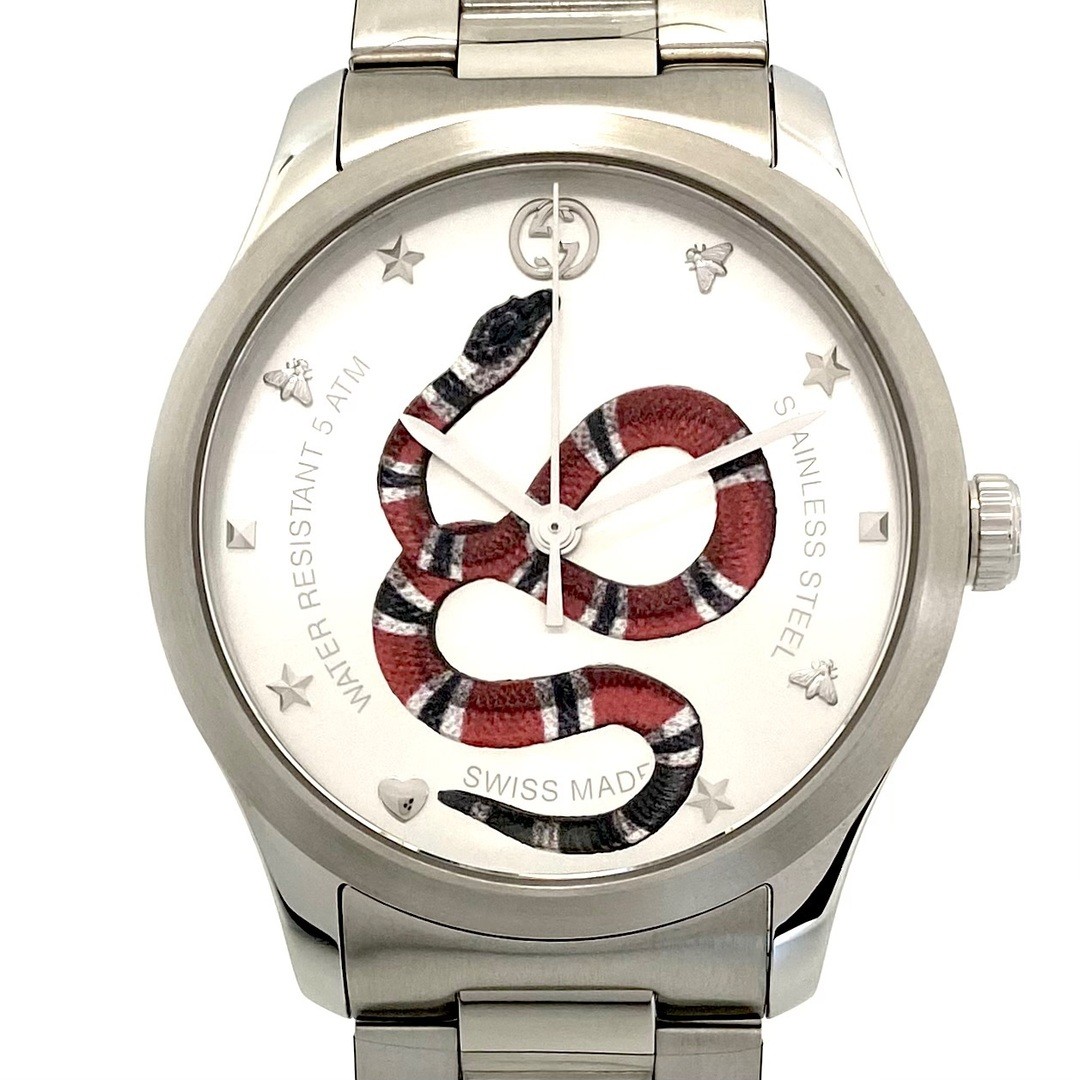 新品未使用☆GUCCI G-TIMELESS スネークウォッチYA1264076 Gucci G Timeless Watch 126.4 Ya1264076 Snake Motif Quartz Silver