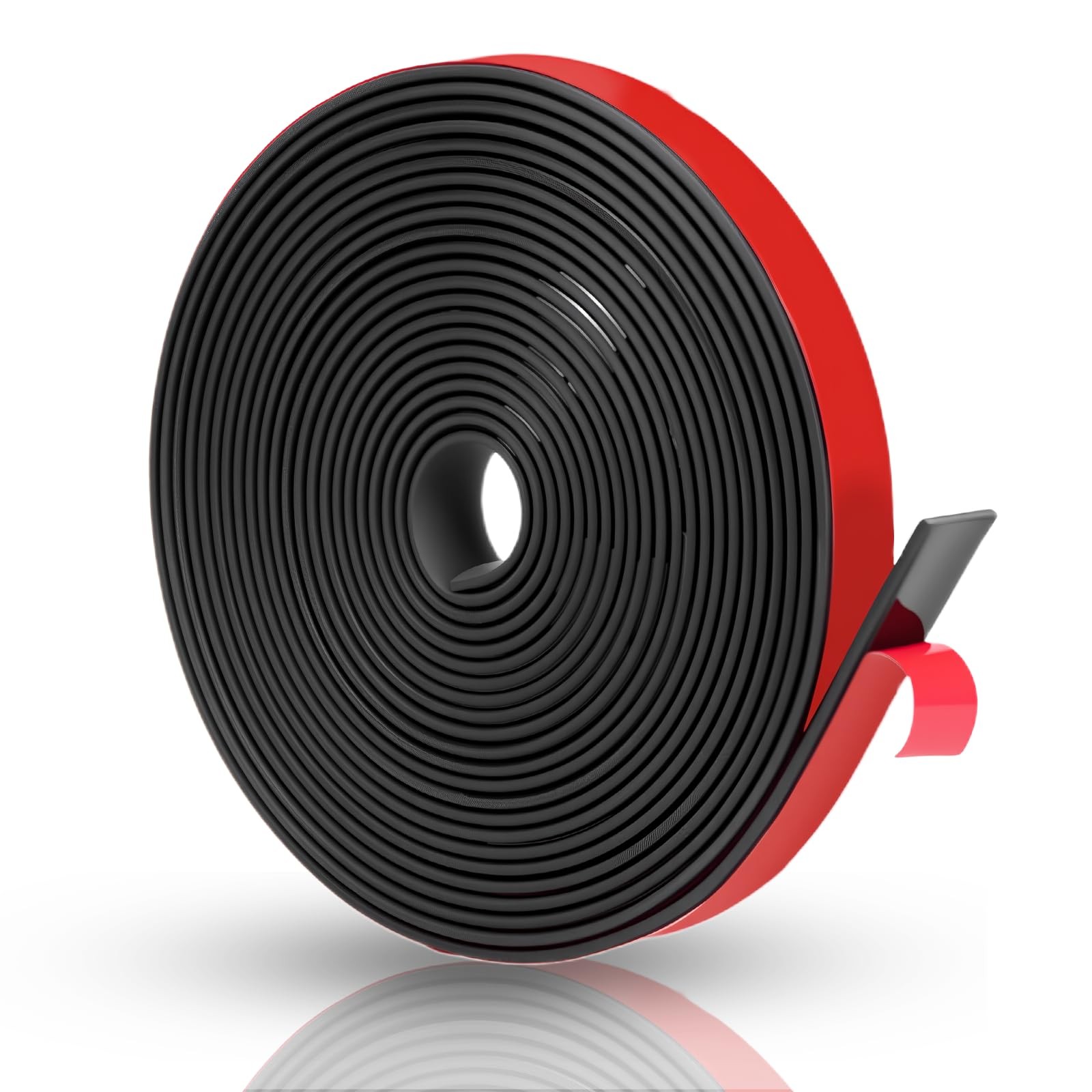 Qyueyue Adhesive Solid Rubber Strips - 1/2 Wide x 1/16 Thick x 180 Long, Blac...